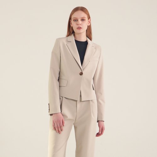 Single пуговица укороченный Blazer_Beige