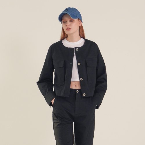 Round вырез укороченный Jacket_Black
