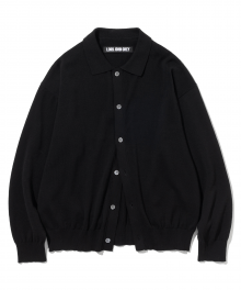button collar cardigan black
