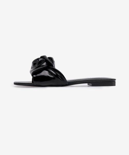 Black leather store sandals womens