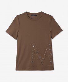 로고 반소매 티셔츠 - 카멜 / 99710521600003