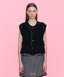 Jacquard Knit Vest_BLACK