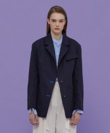 Two Button Cotton Jacket_NAVY