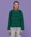 아위(AHWE) Stitch Stripe T-Shirt_GREEN