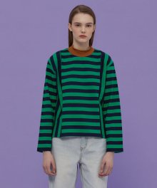 Stitch Stripe T-Shirt_GREEN