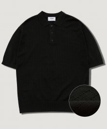 펀칭 카라 하프 니트 (BLACK)