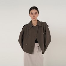Easy double shirt trench_dark brown