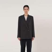 Stripe slit jacket_Charcoal