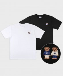 [패키지 세트] Twinlook bear 자수 오버핏 반팔 티셔츠 AS902