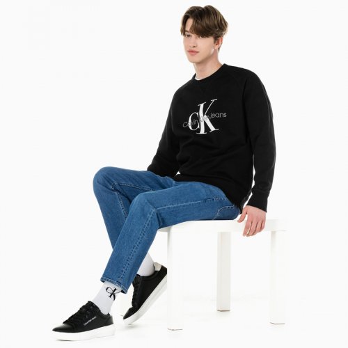 캘빈클라인 진(CALVIN KLEIN JEANS) 남 미드 블루 크롭 스트레이트핏 데님 J321484 1A4 - 사이즈 & 후기 | 무신사