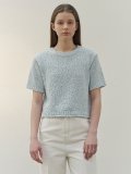 Pansy half sleeve knit (skyblue)