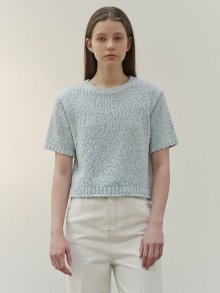 Pansy half sleeve knit (skyblue)