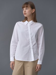 Oblique Button Shirt_White