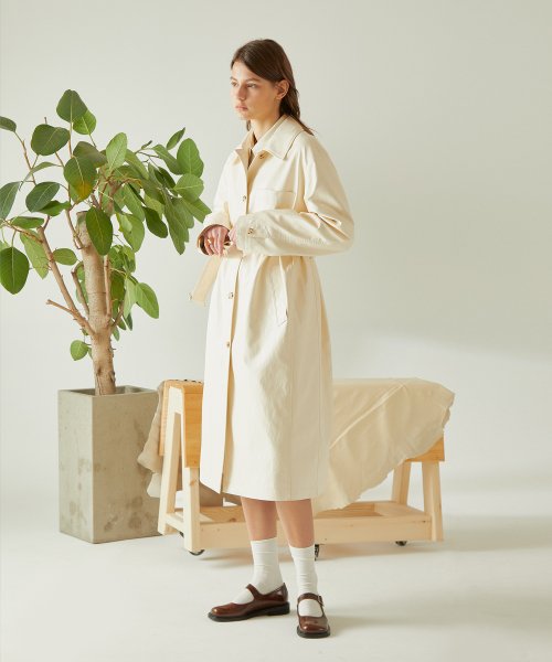 LEATHER SINGLE COAT IVORY