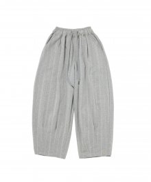 DOTTED-STRIPE BALLOON SWEAT PANTS (Gray)
