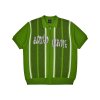 STRIPE FRONT ZIP UP KNIT GREEN