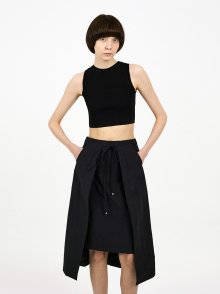 Nylon Wrap Skirt (black)