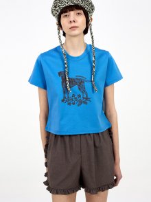 Dalmatian Crop T-shirt (blue)