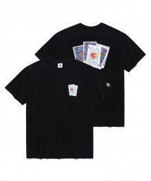 썬더 베어 카드 티셔츠 블랙(IK2CMMT513A)