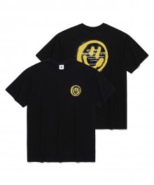 로고&스마일리 티셔츠 블랙(IK2CMMT500A)