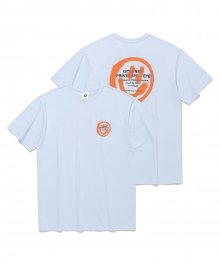 로고&스마일리 티셔츠 라이트블루(IK2CMMT500A)