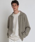 [Men] 리브드 집업 카라 가디건_Light Khaki