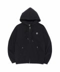 WAVE logo hood zip-up - BLACK