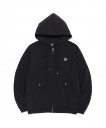 WAVE logo hood zip-up - BLACK