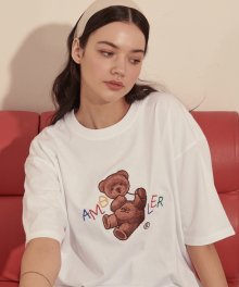 Balloon bear 오버핏 반팔 티셔츠 AS905 (화이트)