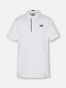 남성 솔리드 에센셜 카라 반팔 티셔츠-PGMPM220101