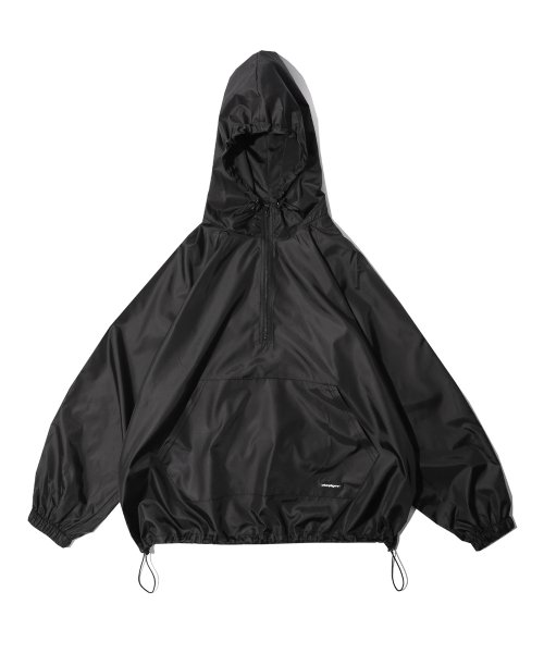 Black hooded store anorak jacket