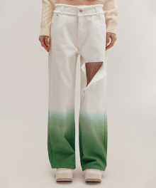 LOW RISE GRADATION JEANS [GREEN]