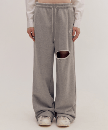 CUTOUT SWEATPANTS [GREY]