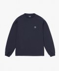 SIGNATURE WOVEN STRETCH LONG SLEEVE TEE-NAVY