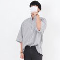 보이센트럴(BOY CENTRAL) Stripe Overfit Shirt Black