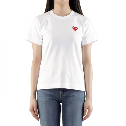 꼼데가르송(Comme Des Garcons) (P1T107 White) 여성 레드하트 반팔 티셔츠 22Ss - 120,000 | 무신사  스토어