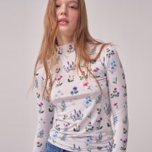 [TC22SSTOP01WH] EVERY FLOWER JERSEY TOP [WHITE]