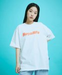 로얄라이프(ROYALLIFE) RL1001 오리지널 로고 반팔티 - 화이트 오렌지