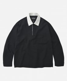 RUGBY PULLOVER SHIRT _ BLACK