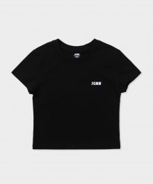우먼스 숏슬리브 크롭 티셔츠 블랙 FA3TSL03-BK