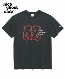 구미베어&로고 티셔츠_차콜(NG2CMUT506A)