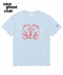 구미베어&로고 티셔츠_라이트블루(NG2CMUT506A)