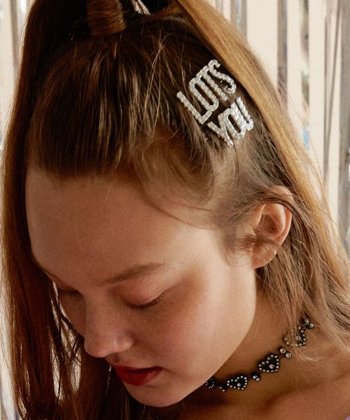 【LOTSYOU】韓国人気★Lots You Love You Crystal Hair Pin Set 라츠유(LOTSYOU) lotsyou_lots you love you crystal hair pin