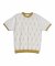 소어리움 Oblique Jacquard Short-Sleeved Knitwear_cream gold
