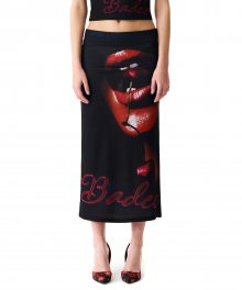 Sultry Face Maxi Skirt Black