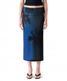 Holiday Sunset Maxi Skirt Blue