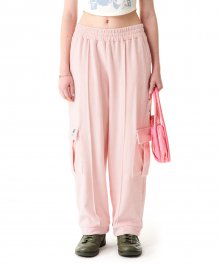 Terry Cargo Sweatpants Baby Pink