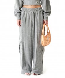 Terry Cargo Sweatpants Melange Grey