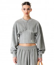 Terry Corset Sweatshirt Melange Grey