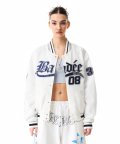 Badee Varsity Baseball Jacket White